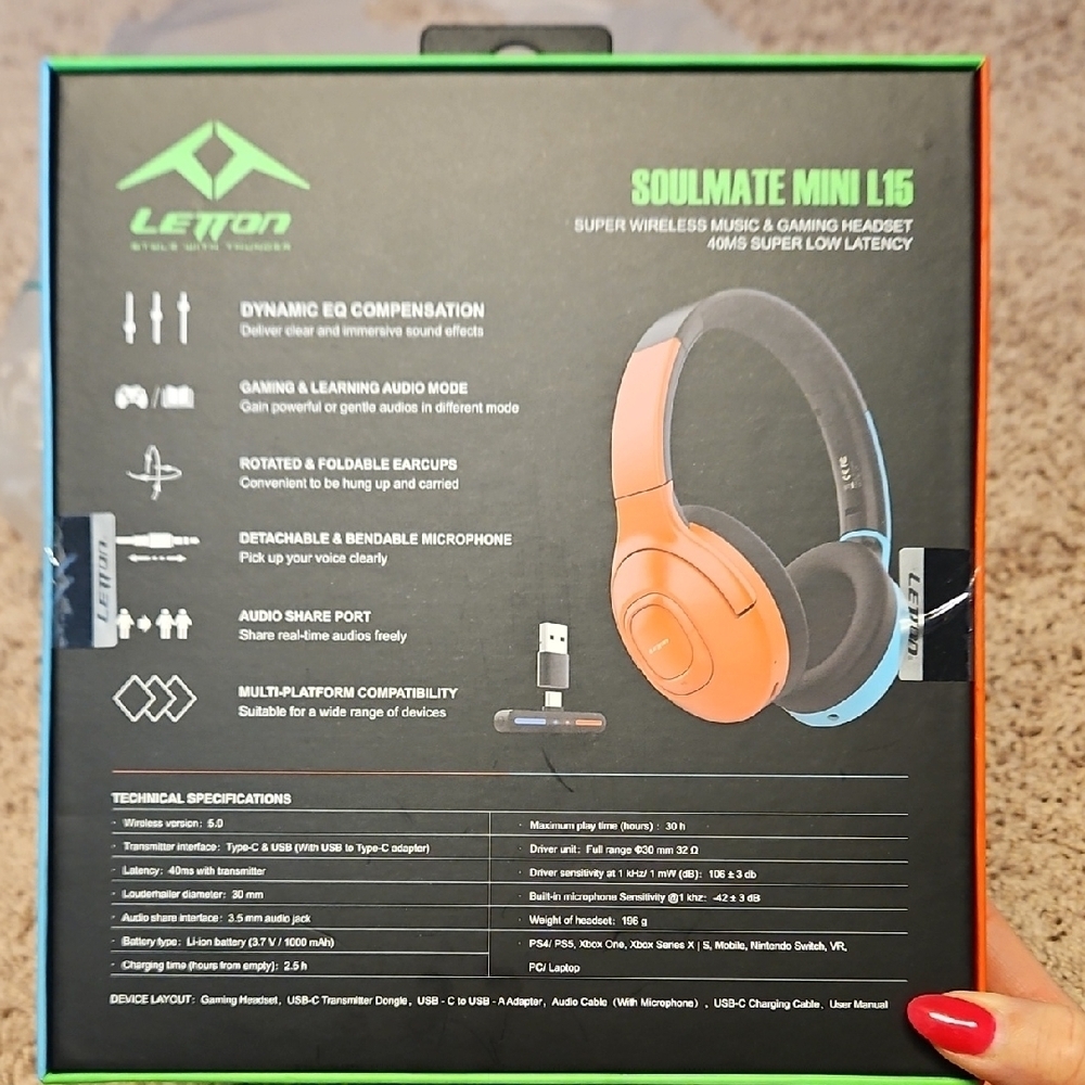 Letton Soulmate Mini L15 Wireless Gaming Headset - Picture 10 of 11